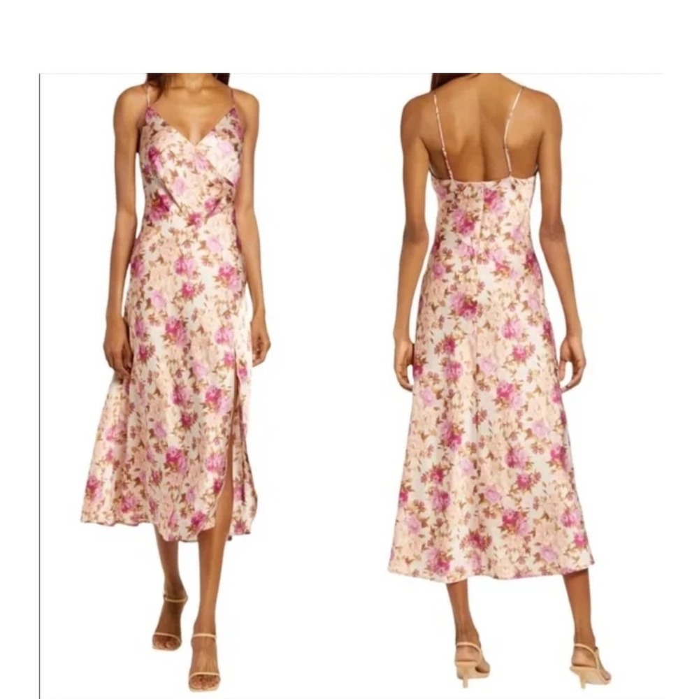 Floret Studios‎ Floral Satin Slip Dress Size Medium